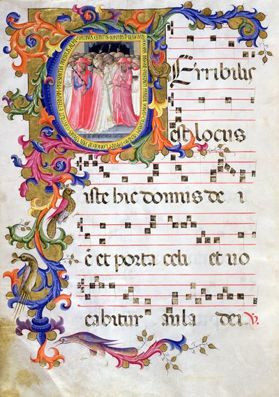 Ms 557 f.61v Seite mit historisierter Initiale 